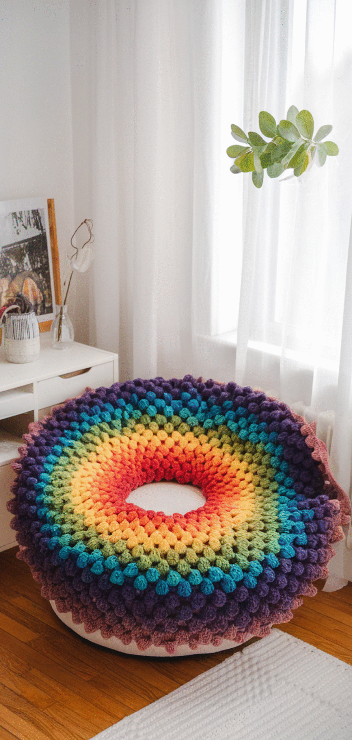 12 Beautiful Rainbow Bobble Crochet Blanket Ideas
